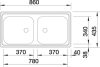 BLANCO TOP EZ 8X4 mosogatótálca, natúr rozsdamentes acél, excenter nélkül, 1 1/2" lefolyó (500372K)