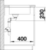 BLANCO ANDANO 180-U mosogatótálca, selyemfényű rozsdamentes acél, tartozék nélkül, excenter nélkül (522952)