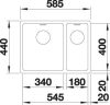 BLANCO ANDANO 340/180-IF mosogatótálca, selyemfényű rozsdamentes acél, balos medencével, tartozék nélkül, excenter nélkül (522975)