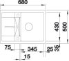 BLANCO METRA 45 S Compact Silgranit mosogatótálca, fekete, excenter nélkül (525912)