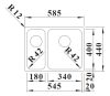 BLANCO SOLIS 340/180-IF mosogatótálca, balos medencével, fényes rozsdamentes acél, excenter nélkül  (526131) - Új modell