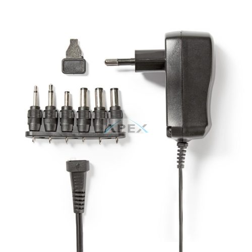 Univerzális hálózati adapter | 7.2 W | 3 - 12 V DC | 1.80 m | 1.0 A A | 6 plug(s) | Fekete