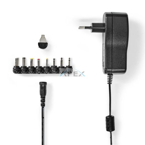 Univerzális hálózati adapter | 18 W | 3 - 12 V DC | 1.10 m | 1.5 A | 8 plug(s) | Fekete