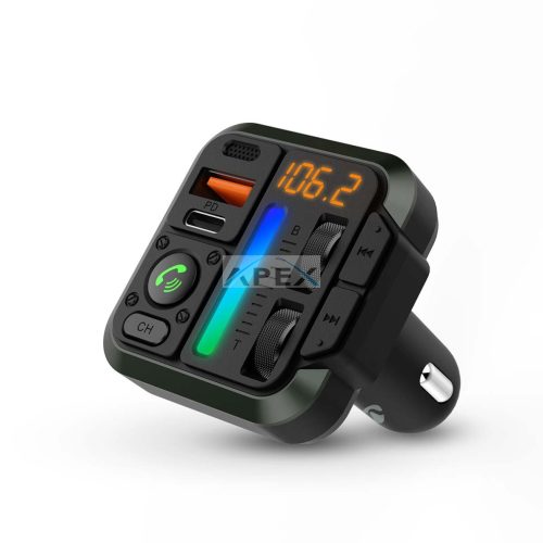 Car Audio FM Transmitter | Rögzített | Kéz nélküli hívás | 1 " | Borostyán Képernyő | Bluetooth® | PD 18 W / PD 24 W | Gyors töltés | Basszus kiemelés | Google Assistant / Siri | Fekete