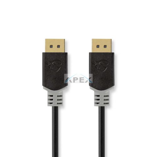 DisplayPort kábel | DisplayPort Dugasz | DisplayPort Dugasz | 8K@60Hz | Aranyozott | 1.00 m | Kerek | PVC | Antracit | Doboz