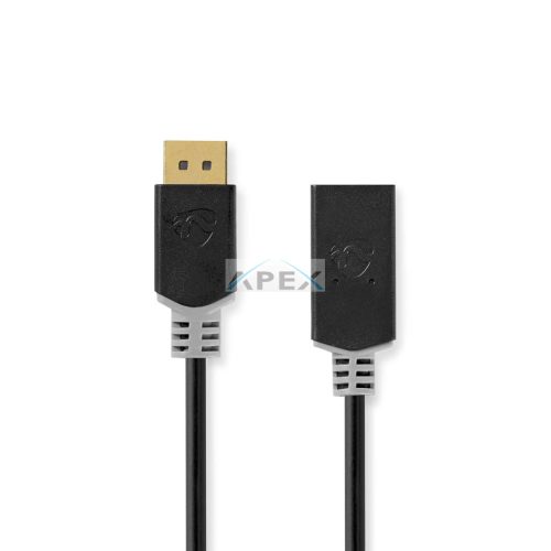 DisplayPort kábel | DisplayPort Dugasz | HDMI™ Csatlakozó | 4K@30Hz | Aranyozott | 0.20 m | Kerek | PVC | Antracit | Doboz