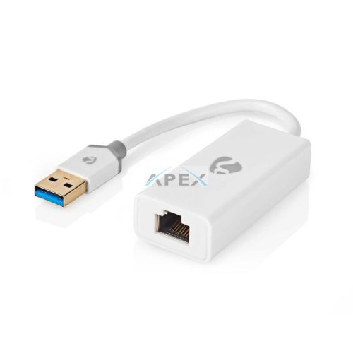 USB hálózati adapter | USB 3.2 Gen 1 | 1 Gbps | USB-A Dugasz | RJ45 Aljzat | 0.20 m | Kerek | Aranyozott | Tiszta Réz | Fehér | Doboz