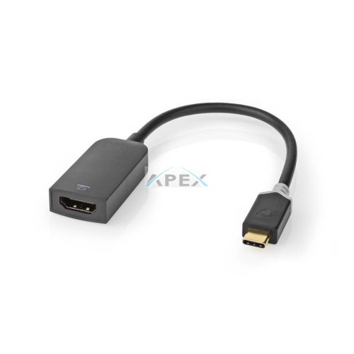 USB-C™ Adapter | USB 3.2 Gen 1 | USB-C™ Dugasz | HDMI™ Kimenet | 4K@60Hz | 0.20 m | Kerek | Aranyozott | PVC | Antracit | Ablakos Doboz Euro Lock Zárral