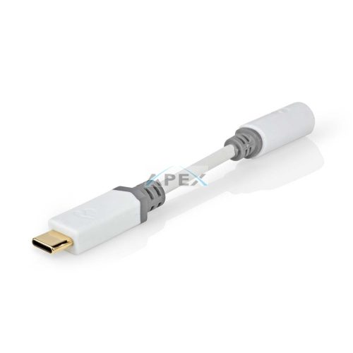 USB-C™ Adapter | USB 2.0 | USB-C™ Dugasz | 3.5 mm Aljzat | 0.10 m | Kerek | Aranyozott | PVC | Fehér | Doboz