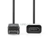 DisplayPort kábel | DisplayPort Dugasz | HDMI™ Kimenet | 4K@30Hz | Nikkelezett | 0.20 m | Kerek | PVC | Fekete | Doboz