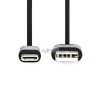 USB kábel | USB 2.0 | USB-C™ Dugasz | USB-A Dugasz | 15 W | 480 Mbps | Nikkelezett | 3.00 m | Kerek | PVC | Fekete | Doboz