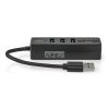 USB hub | USB-A Dugasz | 3x USB A Aljzat | 5-Port port(s) | USB 3.2 Gen 1 | USB-áramellátású | 5 Gbps | SD & MicroSD