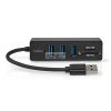 USB hub | USB-A Dugasz | 3x USB A Aljzat | 5-Port port(s) | USB 3.2 Gen 1 | USB-áramellátású | 5 Gbps | SD & MicroSD