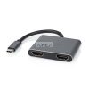 USB-C™ Adapter | USB 3.2 Gen 1 | USB-C™ Dugasz | 2x HDMI™ | 4K@30Hz | 0.10 m | Kerek | Nikkelezett | PVC | Fekete | Doboz