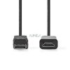 DisplayPort kábel | DisplayPort Dugasz | HDMI™ Csatlakozó | 1080p | Nikkelezett | 1.00 m | Kerek | PVC | Fekete | Label