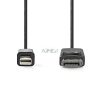 Mini DisplayPort kábel | DisplayPort 1.2 | Mini DisplayPort Dugasz | DisplayPort Dugasz | 21.6 Gbps | Nikkelezett | 1.00 m | Kerek | PVC | Fekete | Label