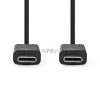 USB kábel | USB 3.2 Gen 2 | USB-C™ Dugasz | USB-C™ Dugasz | 240 W | 8K@30Hz | 10 Gbps | Nikkelezett | 1.00 m | Kerek | PVC | Fekete | Label