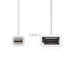 Mini DisplayPort kábel | DisplayPort 1.2 | Mini DisplayPort Dugasz | DisplayPort Aljzat | 21.6 Gbps | Nikkelezett | 0.20 m | Kerek | PVC | Fehér | Műanyag Zacskó