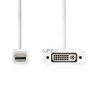 Mini DisplayPort kábel | DisplayPort 1.2 | Mini DisplayPort Dugasz | DVI-I 24+5-Pólusú Aljzat | 21.6 Gbps | Nikkelezett | 0.20 m | Kerek | PVC | Fehér | Műanyag Zacskó