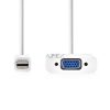 Mini DisplayPort kábel | DisplayPort 1.2 | Mini DisplayPort Dugasz | VGA Aljzat | 21.6 Gbps | Nikkelezett | 0.20 m | Kerek | PVC | Fehér | Műanyag Zacskó