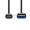 USB kábel | USB 3.2 Gen 1 | USB-A Dugasz | USB-C™ Dugasz | 15 W | 5 Gbps | Nikkelezett | 1.00 m | Kerek | PVC | Fekete | Boríték