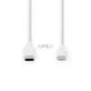 Lightning Kábel | USB 2.0 | Apple Lightning, 8 Pólusú | USB-C™ Dugasz | 480 Mbps | Nikkelezett | 2.00 m | Kerek | PVC | Fehér | Doboz