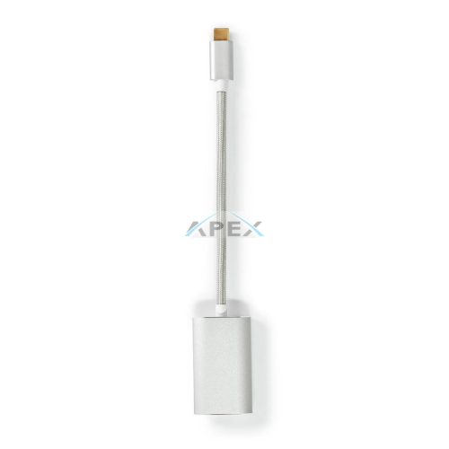 USB-C™ Adapter | USB 3.2 Gen 1 | USB-C™ Dugasz | Mini DisplayPort Aljzat | Power delivery | 0.20 m | Kerek | Aranyozott | Márkás / Nejlon Tok | Ezüst | Ablakos Fedő Doboz