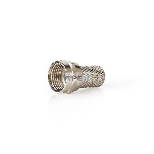 F-csatlakozó | Egyenes | Dugasz | Nikkelezett | 75 Ohm | Rácsavarható | Bemenő kábel átmérő: 5.0 mm | Zinc Alloy | Ezüst | 25 db | Műanyag Zacskó