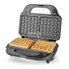 Több grillező | Grill / Sandwich / Waffle | 900 W | 28 x 15 cm | Automatikus hőmérséklet-szabályozással | Műanyag / Rozsdamentes Acél