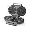 Gofrisütő | 2 x 5 Heart shaped waffles | 12 cm | 1200 W | Automatikus hőmérséklet-szabályozással | Fém / Műanyag