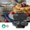 Gofrisütő | 2 x 5 Heart shaped waffles | 12 cm | 1200 W | Automatikus hőmérséklet-szabályozással | Fém / Műanyag