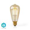 SmartLife LED izzó | Wi-Fi | E27 | 500 lm | 5 W | Meleg Fehér | 2200 K | Üveg | Android™ / IOS | ST64 | 1 db