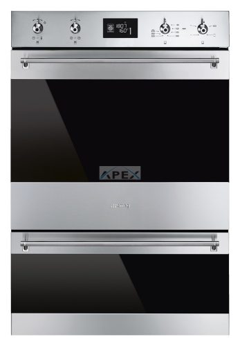 SMEG DUPLA PIROLITIKUS HŐLÉGKEVERÉSES SÜTŐ, Classica design, 60x88 cm, LCD, inox